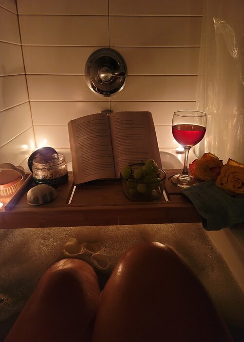 Wine Magic means wine, relaxing bath and a good book to read.